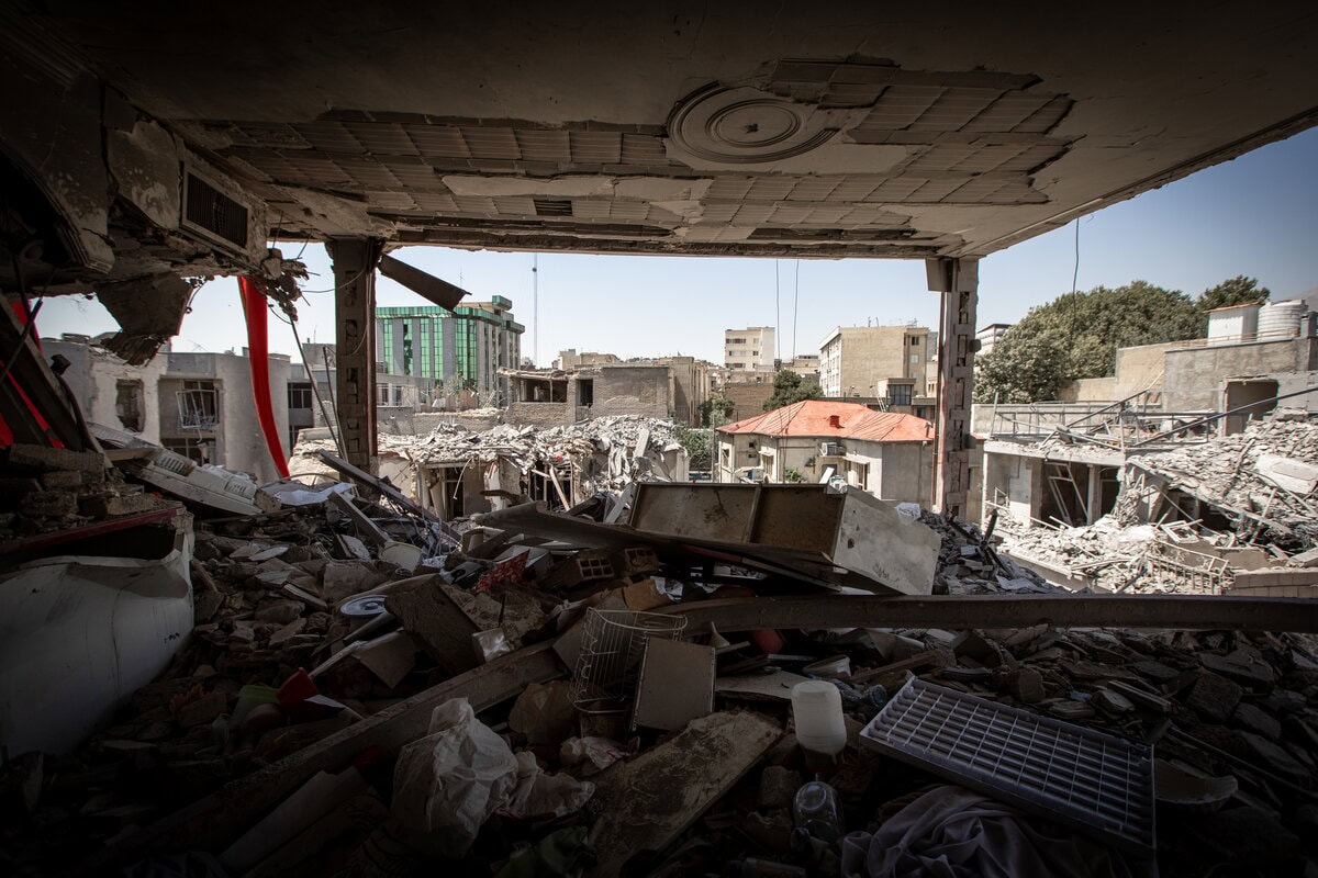 The central part of Tehran was hit by an Israeli missile. | Pooyan Tabatabaei/NVP Images
